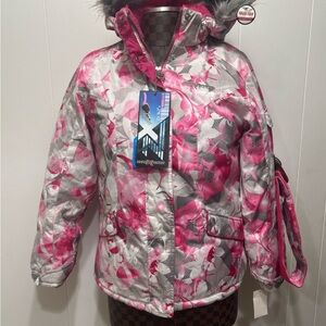 ZeroXposur Pink and Gray Kids Puffer Jacket